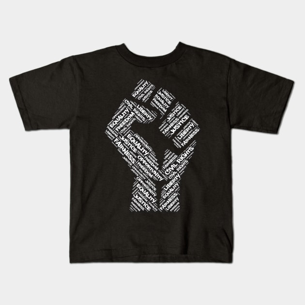 Civil Rights Black Power Fist Pride Kids T-Shirt by TeeShirt_Expressive